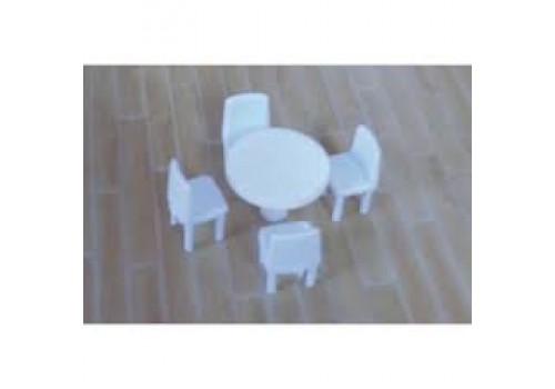 MASA TAKIMI 1/100 ÖLÇEK (1 YUVARLAK MASA+4 SANDALYE) 